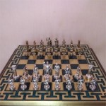Σκάκι μπλε χρώμα με μαίανδρο 
