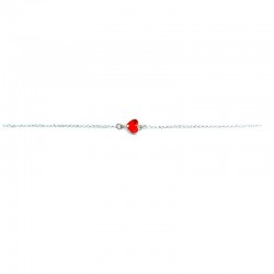 Bracelet with red heart with Swarovski crystals