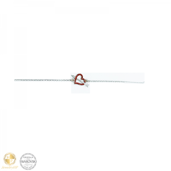 Bracelet with heart and arrow with Swarovski crystals