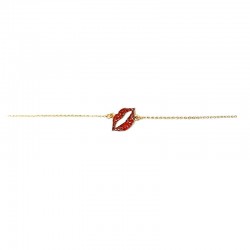 Bracelet with lips with Swarovski crystals