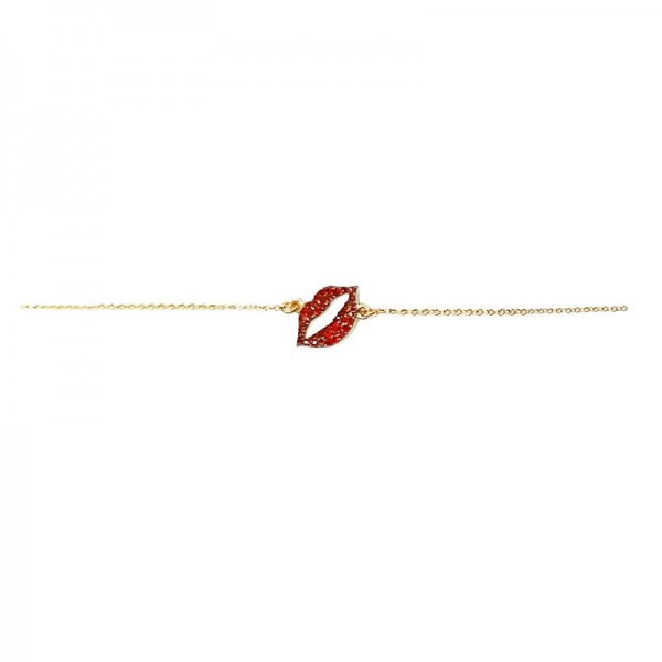 Bracelet with lips with Swarovski crystals