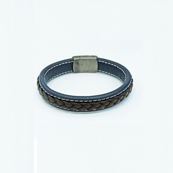 Leather male bracelet 