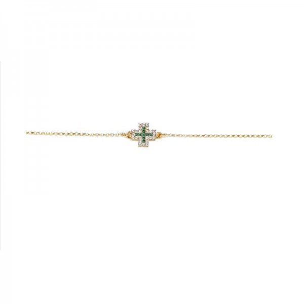 Cross bracelet with Swarovski crystals