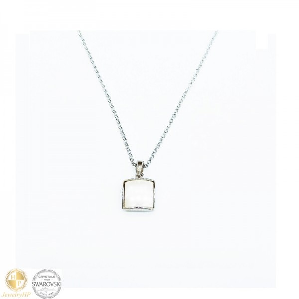 Necklace with white crystal by Swarovski
