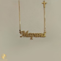 Gold necklace with name Marina