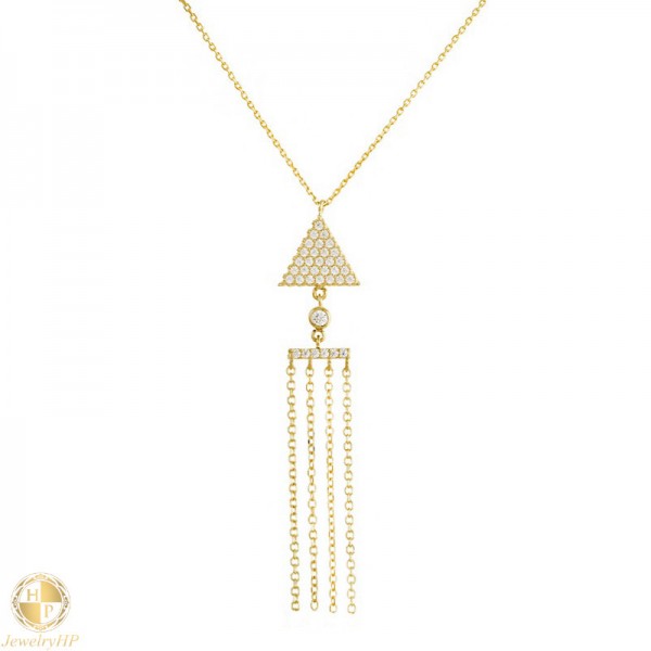 Female gold necklace triangle curtain 