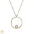 Gold women necklace circle with zircon