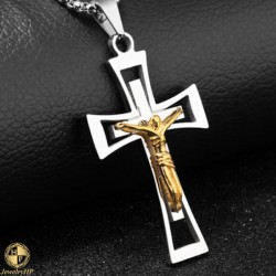 Cross with Jesus by stainless steel