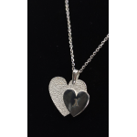 HP double heart with engraving of name or monogram by sliver 925