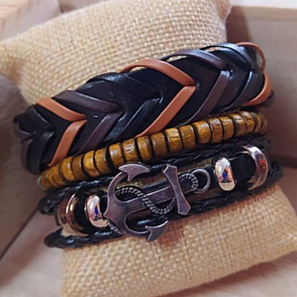 Male bracelet by leather