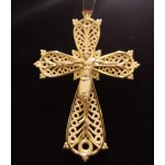 Male gold 14K cross with Jesus by JewelryHP