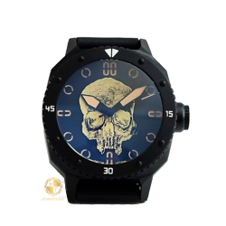 Ανδρικό ρολόι Baldieri μαύρο χρώμα με νεκροκεφαλή 