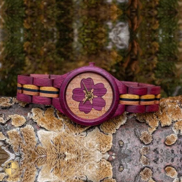 Handmade wooden watch "Forget-me-not"