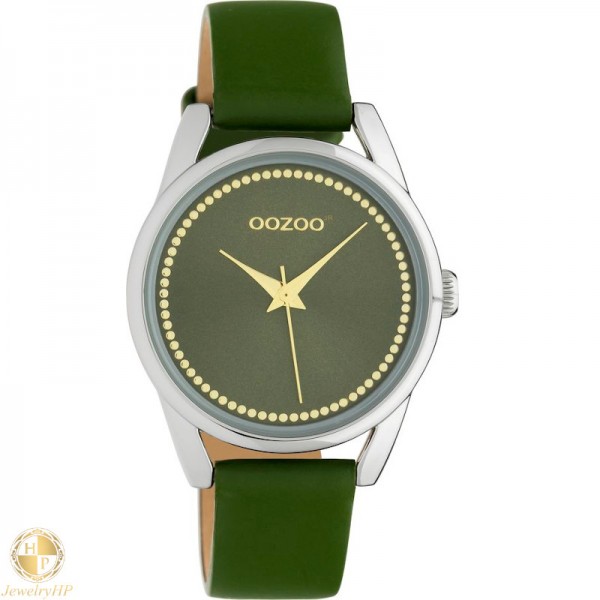 OOZOO παιδικό ρολόι με χακί δερμάτινο λουρί W4107JR308