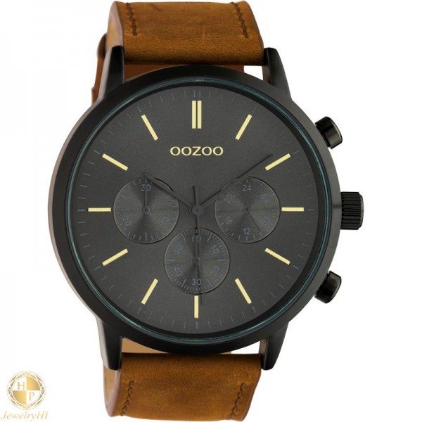 OOZOO ανδρικό ρολόι με δερμάτινο λουρί W4107C10543