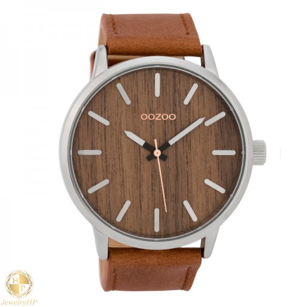 OOZOO ανδρικό ρολόι με ξύλινο καντράν